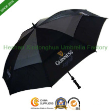 Black Vented Windproof Golf Umbrella for Advertising (GOL-0027FD)